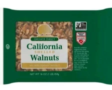 GROWER DIRECT California shelled walnuts 16oz 1LB  2pack 