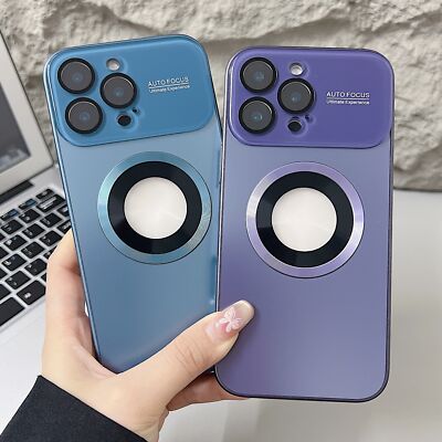 Fr iPhone 17 Pro Max 16 15 14 13 Large Window Logo View Magnetic Case Lens Cover
