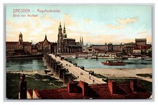 Augustus Bridge Dresden Germany UNP DB Postcard U25