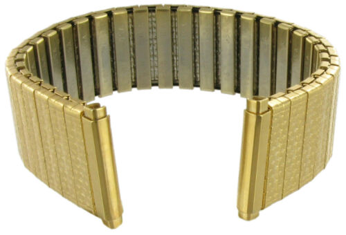 16-19mm Twist-O-Flex Rozciągliwy regulowany odcień złota stal nierdzewna Zegarek męski Pasek długi - Zdjęcie 1 z 2