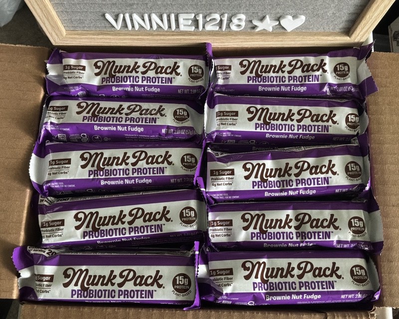 90 Munk Pack Protein Probiotics Bars Brownie Nut Fudge Lot Plant Based Bulk Box