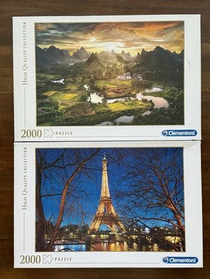 Lot of 2 - Clementoni 2000 Piece Puzzles