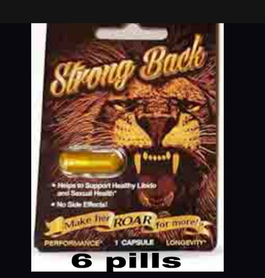 (6) Strong Back Natural Booster for Men Stamina 6 Gold caps