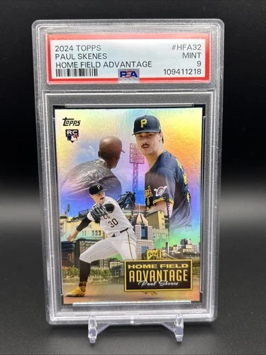 PAUL SKENES 2024 TOPPS ROOKIE HOME FIELD ADVANTAGE RC HFA-32 PSA 9 MINT PIRATES