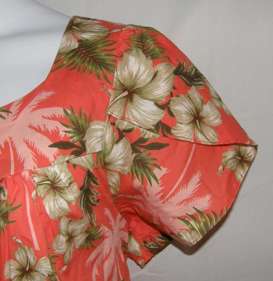 NUEVO NUEVO SIN ETIQUETAS Tropical Hawaiano Floral Talla XL Informal Algodón Vestido de Salón Bolsillo Lateral Foto 4 de 4