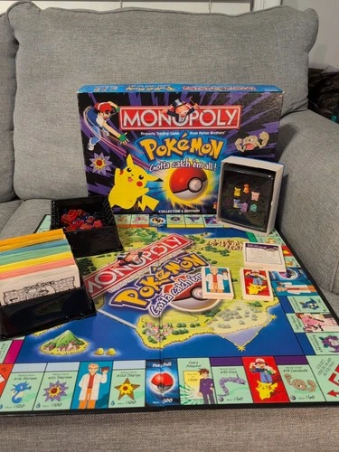 Vintage 1999 Hasbro Pokemon Collector's Edition Monopoly No Dice Complete