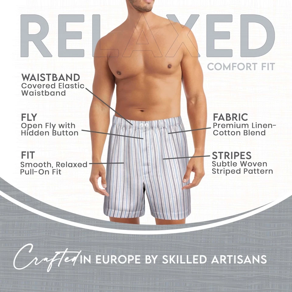 Boxers europeos Armani International Vincenzo corte clásico tejido lino-algodón Foto 2 de 4