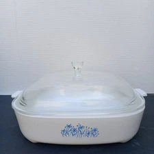 Corning Ware Footed Casserole/ Browning Pan With Lid Sears Collection
