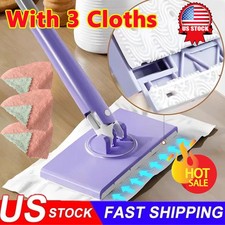Snap Grip Mini Mop,Zero Touch Mop,No Wash Lazy Mops Wet and Dry with 3 Cloths