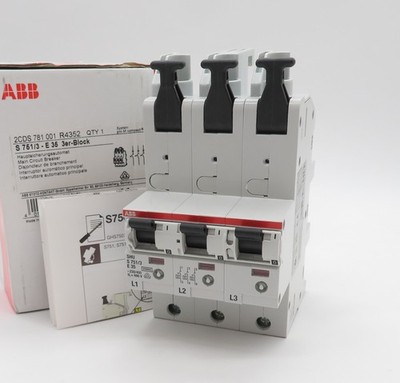 Hauptsicherungsautomat ABB S751/3-E35 SLS-Schalter SHU Selektiv 35A 25kA 3x1pol