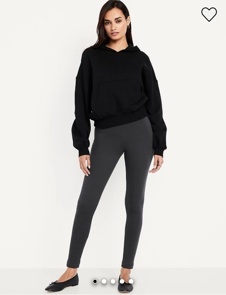 Leggings para mujer de cintura alta forrados de vellón grises. Talla 3x Foto 2 de 4