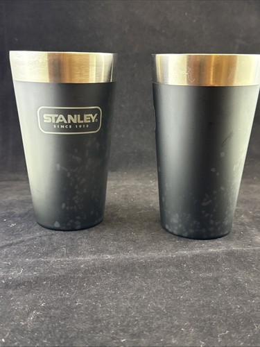 Stanley Classic Stay Chill 16oz Beer Pint Tumblers x2 Matte Black - No Lids - Picture 4 of 6