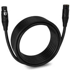 25ft XLR Microphone Cable Male to Female for Audio Interface & Speakers