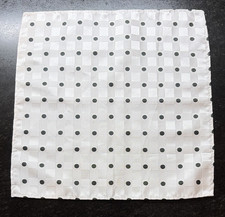 100% Silk Mens Handkerchief White Black Polka...