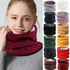 Fleece Lined Scarf Thermal Fleece Snood Neck Warmer Winter Outdoor Windproof Ski