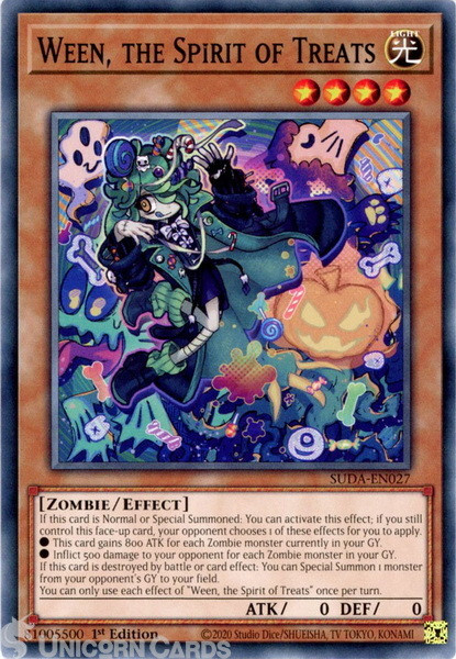SUDA-EN027 Ween, the Spirit of Treats : Common 1st Edition YuGiOh Card