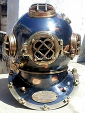 Antique 18" Diving vintage BOSTON MARK V U.S Navy Deep Sea Divers Helmet Replica