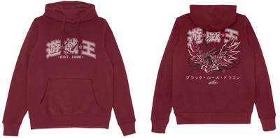 Offiziell lizenzierter Yu-Gi-Oh Hoody MEDIUM Erwachsene schwarzer Rosendrache burgunderrot neu mit Etikett