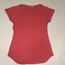 Michael Stars Tee Trudy Supine Slub T Shirt Top Pink, OS