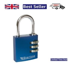 Image of Lightweight 30mm Aluminum Padlock - Resettable 3-Dial in Vibrant Assorted Colors
