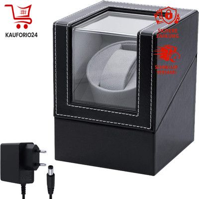 Uhrenbeweger Automatik PU-Leder Leiser Watch Winder Schwarz für 1 Uhr