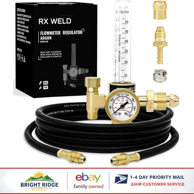 #ad #ad Adjustable Gas Pressure Regulator with Flowmeter for Welding Projects $49.91