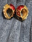 Vintage Joan Rivers Reversible Clip-On Earrings – Gold Tone Rhinestone/Multi — photo 2