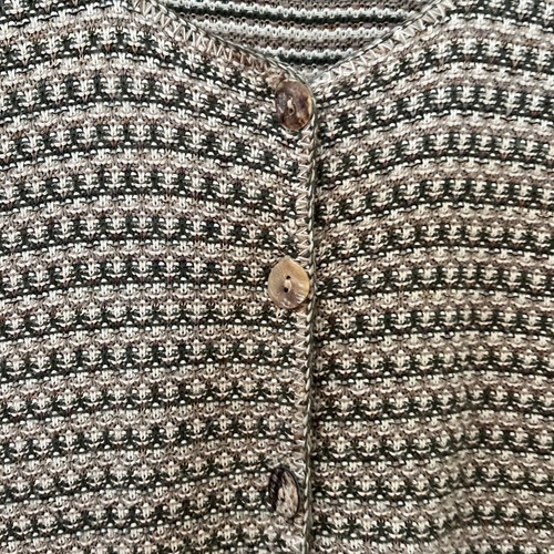 Vintage 80's USA Made Reba Rose Textured Knit Cardigan XL Button Sweater - Picture 4 of 11