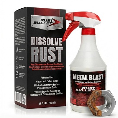 Rust Bullet Metal Blast 24oz Spray Bottle. Rust Dissolver, Rust Treatment, Metal