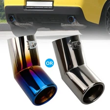 Stainless Steel Exhaust Tailpipe 2.5" Inlet Curved Muffler Tip Pipe Car Upgrade
