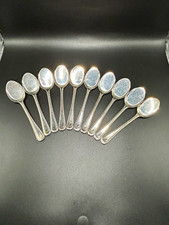 Vintage Set Of 10 Heritage Birmingham Teaspoon Silver Plated Solid Handle 5.5 in
