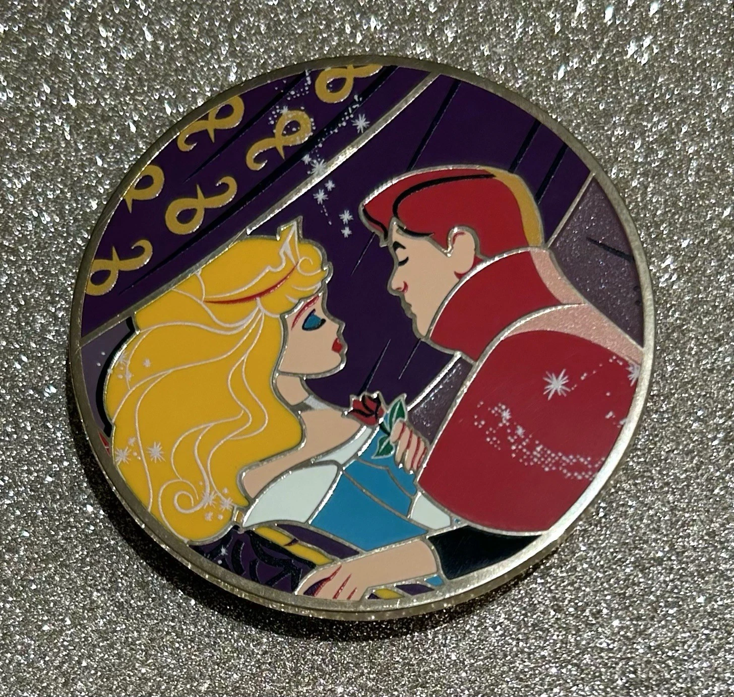 Sleeping Aurora And Prince Phillip Kiss Artland LE 200 Pin Sleeping Beauty