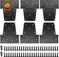 Heavy Duty Gate Hinges for Wooden Fences 6 Pcs Black Iron Metal Barn Door...