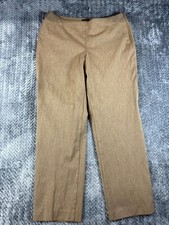 Talbots Dress Pants Women 12 Brown Stretch Business Career Mid Rise Straight Leg