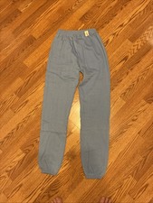 Vintage Tultex Sweatpants Womens Medium Blue Jogger Fleece Pants Made in USA 90s