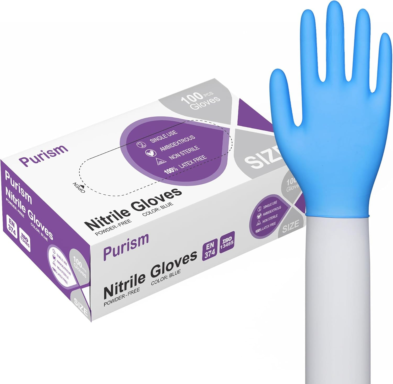 Nitrile Gloves 100Pcs 1000 Pcs Disposable Blue, Small/Medium/Large/Xlarge, No La