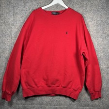 Vintage 90s Polo Ralph Lauren Red / Navy Blue Horse Sweatshirt Mens Sz XL 27x30