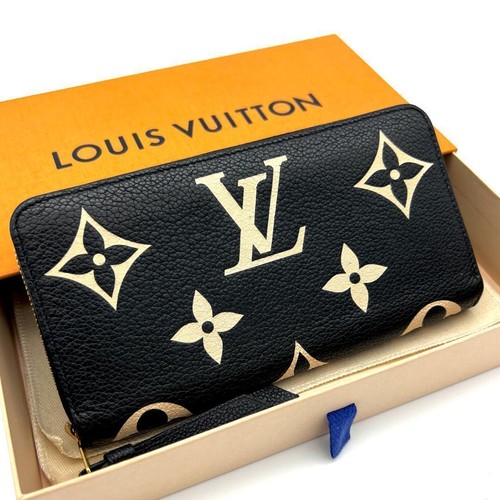 Louis Vuitton Monogram Empreinte Bicolor Zippy Wallet Black C286