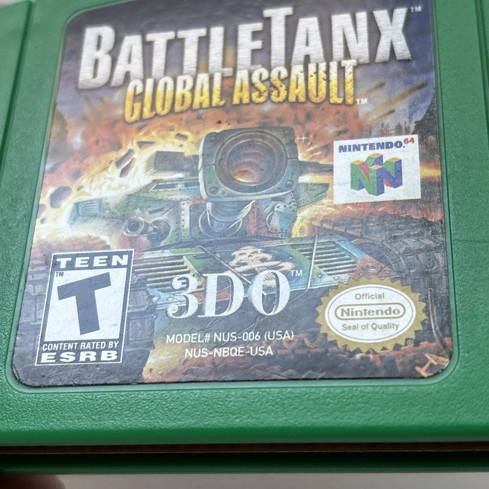 BattleTanx Global Assault N64 Nintendo 64 Authentic Cleaned Tested Tanks Green - Image 4 of 4