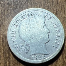 1912 Barber Liberty Head Dime 90% silver Actual coin