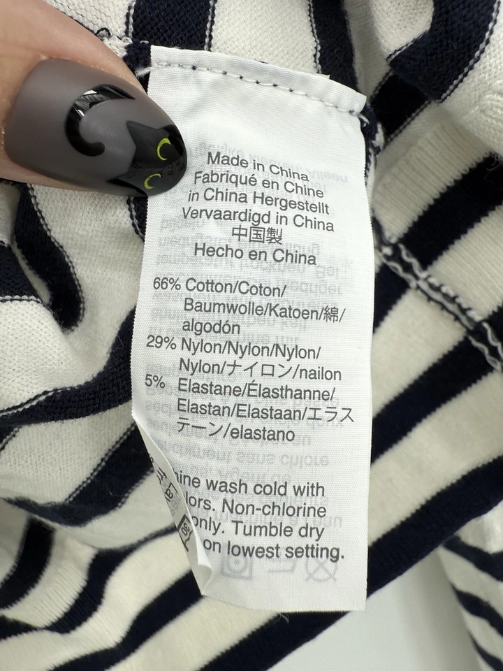 Suéter J Crew Mujer Grande Azul Rayas Cárdigan Think Ligero NUEVO Foto 4 de 4