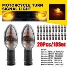 2-20Pcs Front/Rear Amber Turn Smoked Signals Lens For Yamaha YZF R125 R15 R6