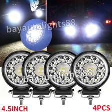 4Pcs 4.5Inch Round LED Work Light Pods Flood Light Fit Truck Offroad Tractor SUV