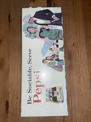 Original Vintage 1960’s Pepsi Poster Be Sociable Trolly Car Train Subway Airline