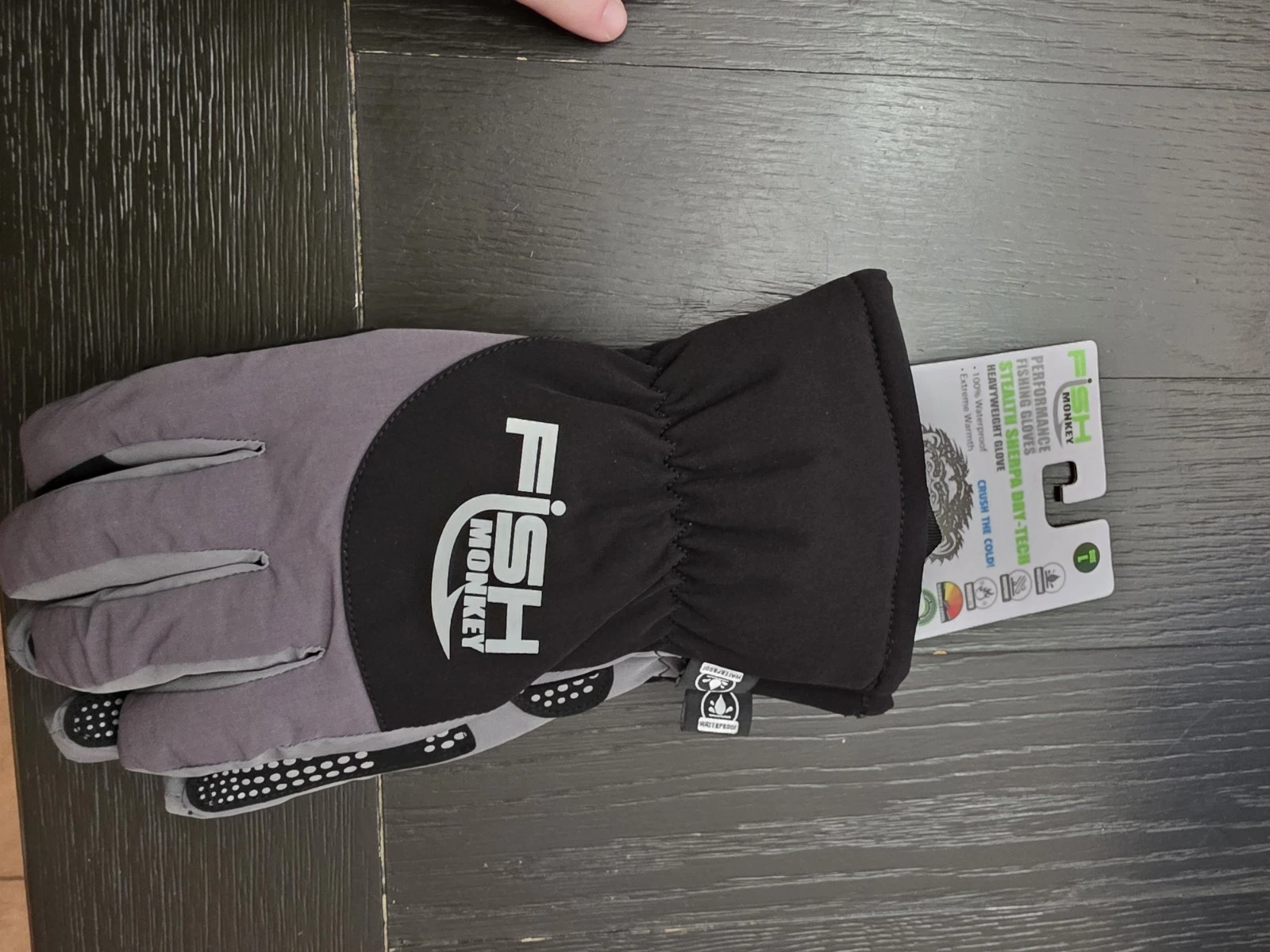 FISH MONKEY STEALTH DRY-TEC GLOVES Waterproof Sherpa 100% Waterproof 🔥 Sz L