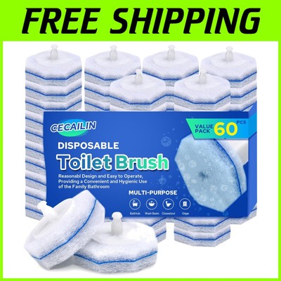 60pcs Disposable Toilet Bowl Cleaners - Quick & Lemon-Scented Bathroom Solution