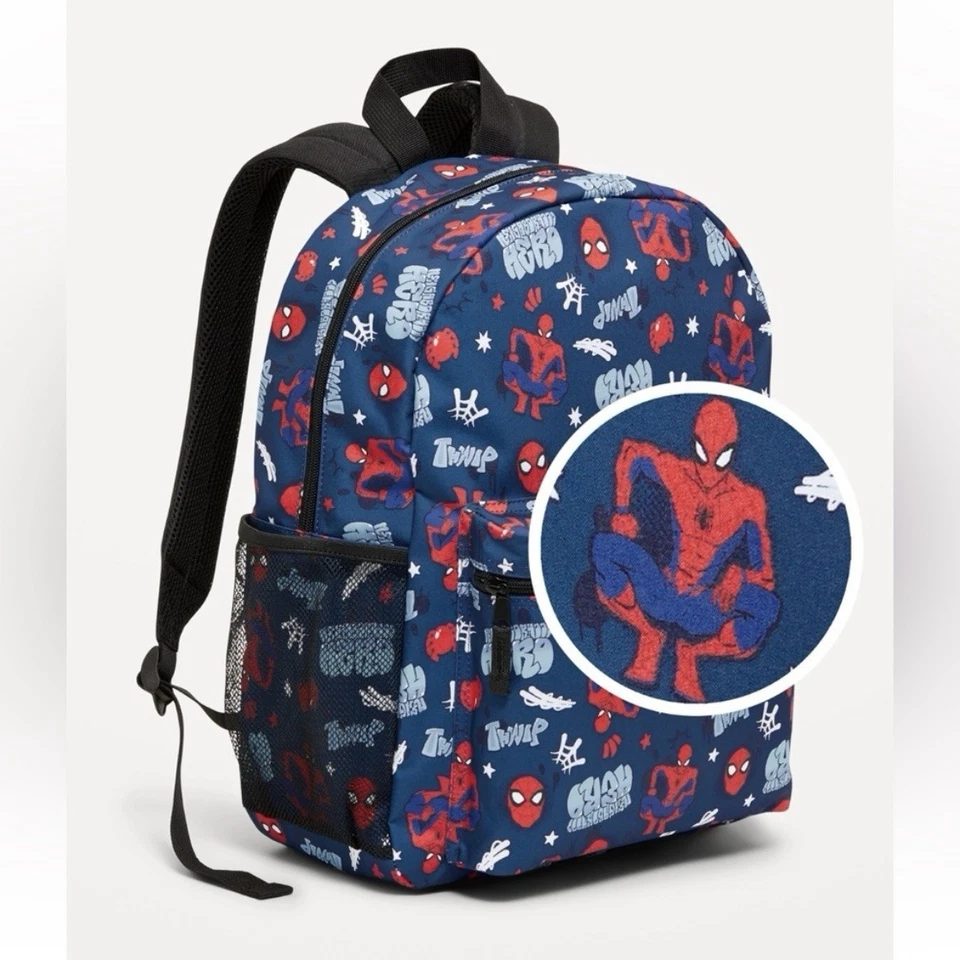 NWT Marvel Spider-Man Canvas Backpack for Kids from Old Navy Bookbag School Bag - Image 2 of 4