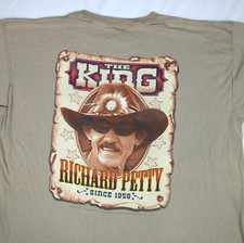 Fruit of the Loom Vtg 90s RICHARD PETTY The King NASCAR Graphic T-SHIRT Men's L