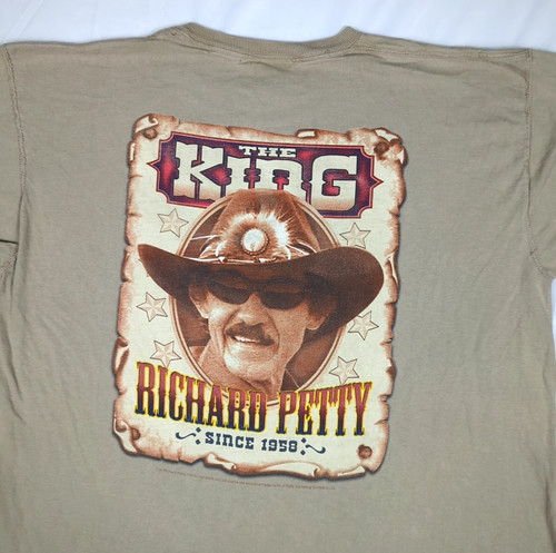 Fruit of the Loom Vtg 90s RICHARD PETTY The King NASCAR Graphic T-SHIRT Men's L