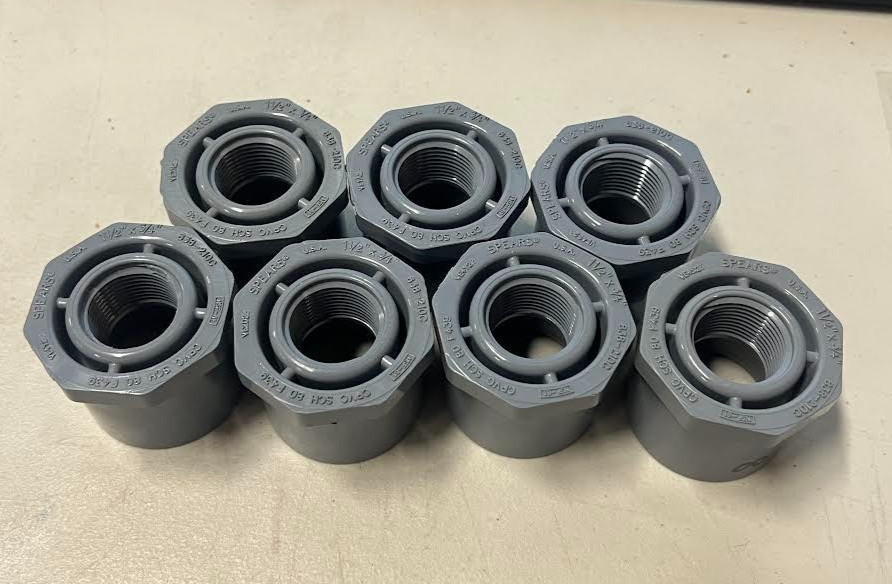 Lot of 7 Spears 838-210C 1-1/2" X 3/4" CPVC Reducing Bushing SpigotXFPT SCH80